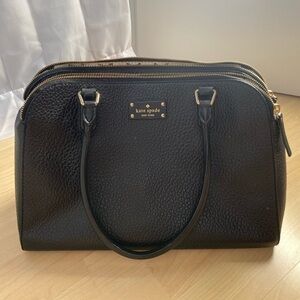 Kate Spade Grove Court Barton Pebbled Leather Large Brown Double Zip Laptop